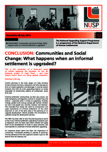 NUSP Newsletter ISSUE  National Upgrading Support Programme