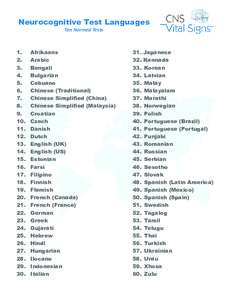 Microsoft PowerPoint - CNS Vital Signs Languages Guide 1