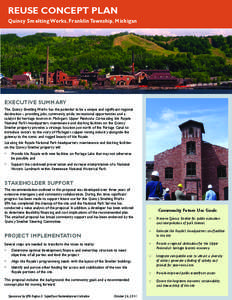 REUSE CONCEPT PLAN Quincy Smelting Works, Franklin Township, Michigan EXECUTIVE SUMMARY The Quincy Smelting Works has the potential to be a unique and significant regional destination – providing jobs, community pride,