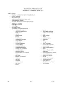 Education / Augsburg College / Residence hall association / Dormitory / Residence hall director / Residence life / Higher education / Student affairs / North Central Association of Colleges and Schools / Academia / Council of Independent Colleges