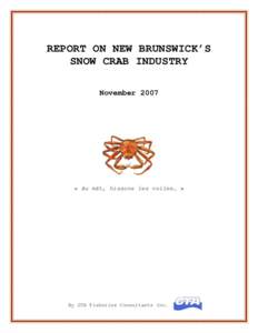 REPORT ON NEW BRUNSWICK’S SNOW CRAB INDUSTRY November 2007 « Au mât, hissons les voiles… »