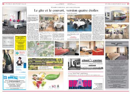 86 PUBLI-REPORTAGE  Luxemburger Wort Samstag, den 19. Oktober[removed]chambres et studios de luxe