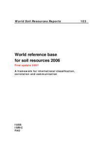 World Soil Resources Reports  World reference base