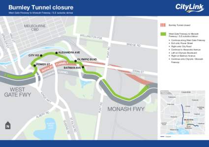 Map - Burnley Tunnel detour – 2014_v5