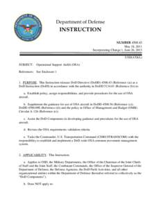 DoD Instruction[removed], May 18, 2011; Incorporating Change 1, June 26, 2013