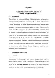 Chapter-1 PRESENT ENVIRONMENTAL STATUS OF MANDI GOBINDGARH CITY 1.0  Introduction