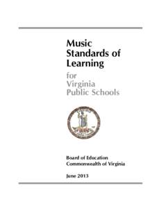 Music Standards of Learning for Virginia Public Schools
