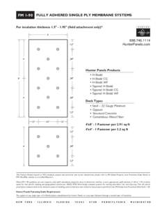 FM 1-90 Fully Adhered single ply Membrane Systems INSULATION/ COVER BOARD RE-ROOF/NO TEAR OFF PROJECTS WITH POLYISOCYANURATE LESS THAN 1-1/2