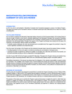 Microsoft Word - The Executive_Summary_A Review of the MacArthur Fellows Program_April_29_2013.docx