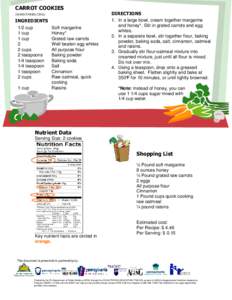 CARROT COOKIES [WWW.PANEN.ORG] INGREDIENTS 1/2 cup 1 cup