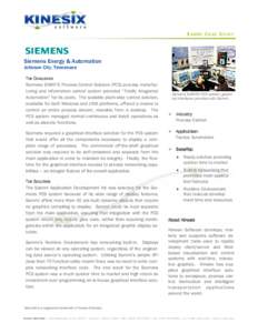 SAMMI CASE STUDY  Siemens Energy & Automation Johnson City, Tennessee THE CHALLENGE Siemens SIMATIC Process Control Solution (PCS) process manufacturing and information control system provided “Totally Integrated
