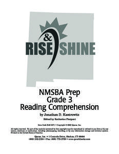 NMSBA Prep Grade 3 Reading Comprehension by Jonathan D. Kantrowitz Edited by Katherine Pierpont