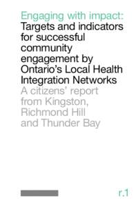 Engaging with impact: Targets and indicators for successful community engagement by Ontario’s Local Health