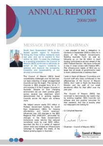 ANNUAL REPORTMESSAGE FROM THE CHAIRMAN South East Queensland (SEQ) is the fastest growth region in Australia,