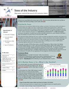 State of the Industry Observations, trends and information for the construction industry Making Productivity Visible to Everyone® June 25, 2014