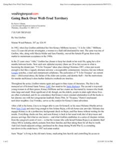 Going Back Over Well-Trod Territory  http://www.washingtonpost.com/wp-dyn/content/article[removed]Going Back Over Well-Trod Territory By Kevin Allman,