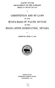 Constitution and Bylaws of the Moapa Band of Paiute Indians of the Moapa River Reservation