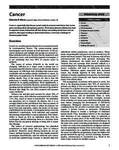 Cancer  Introductory article Article Contents  Malcolm R Alison, Imperial College School of Medicine, London, UK