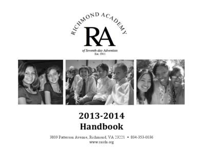 2013-­‐2014	
   Handbook	
   3809 Patterson Avenue, Richmond, VA 23221 ¬ [removed]www.rasda.org  Table of Contents