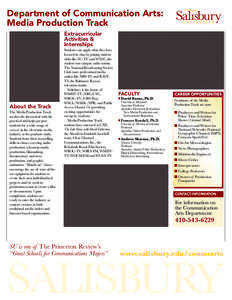 Department of Communication Arts: Media Production Track Extracurricular Activities & Internships