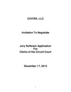 CIVITEK, LLC  Invitation To Negotiate Jury Software Application For