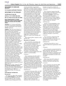 Federal Register / Vol. 75, No[removed]Thursday, August 26, [removed]Rules and Regulations DEPARTMENT OF HOMELAND SECURITY U.S. Customs and Border Protection DEPARTMENT OF THE TREASURY 19 CFR Parts 12 and 163