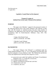 Tribunal / Mediation / President / Law / Politics of Hong Kong / Judiciary of Hong Kong / Dispute resolution / English property law / Lands Tribunal