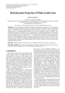 American Journal of Food Science and Technology, 2013, Vol. 1, No. 3, 60-66 Available online at http://pubs.sciepub.com/ajfst/1/3/9 © Science and Education Publishing DOI:[removed]ajfst[removed]Hydrodynamic Properties of