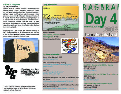 Day 4 Milestones  RAGBRAI Geo-pedia All Natural Products  Imagine life in Iowa without structure – impassable roads