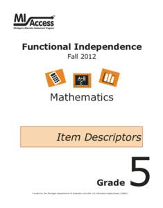 TM  Functional Independence Fall[removed]Mathematics