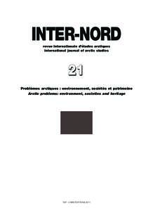 InterNord21_10355[removed]:02 - page 1  INTER-NORD revue internationale d’e¤tudes arctiques international journal of arctic studies