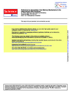 Preference by Association: How Memory Mechanisms in the Hippocampus Bias Decisions G. Elliott Wimmer and Daphna Shohamy Science 338, ); DOI: science