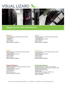 Package Pricing for Web Hosting Services Pricing as of January 2013 Bronze  Silver