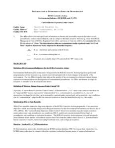 RCRA Corrective Action - Environmental Indicator (EI) - Fairchild Republic Co.