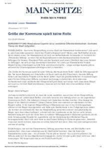 Größe der Kommune spielt keine Rolle - Main-Spitze Main-Spitze / Lokales / Rüsselsheim Rüsselsheim