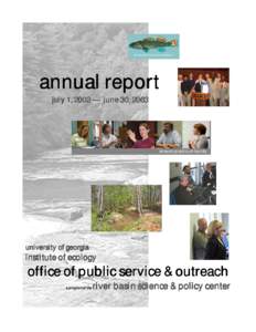 annual report july 1, 2002 — june 30, 2003 etowah practicum faculty  university of georgia