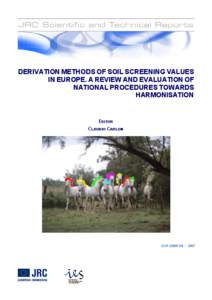 DERIVATION METHODS OF SOIL SCREENING VALUES