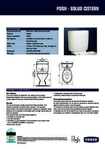 POSH - SOLUS CISTERN  SPECIFICATIONS 425