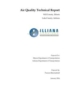 Air Quality Technical Report Will County, Illinois Lake County, Indiana    