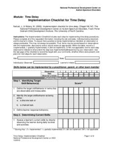 Implementation Checklist for Time Delay