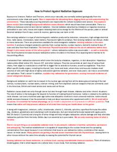 Radiobiology / Radioactivity / Ionizing radiation / Acute radiation syndrome / Iodine-131 / Radiation therapy / Radiation damage / Tocotrienol / Radiation / Medicine / Chemistry / Physics