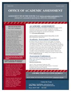 Educational psychology / Evaluation / Formative assessment / Rubric / California State University /  Northridge / Evaluation methods / Education / Knowledge