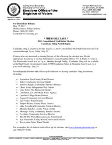For Immediate Release May 17, 2013 Media contact: Felisa Cardona Phone: ([removed]removed]