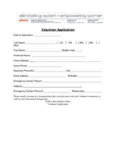 YWCA Volunteer Application.rtf