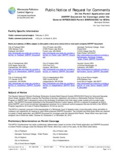 Minnesota Pollution Control Agency / Environmental soil science / Water pollution / Public comment / Stormwater / Government / Earth / Clean Water Act / Water law in the United States / Environment