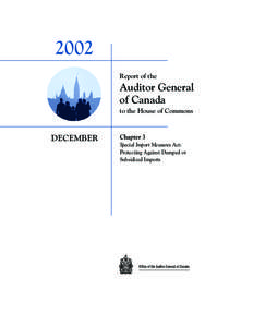 2002 Report of the Auditor General of Canada to the House of Commons