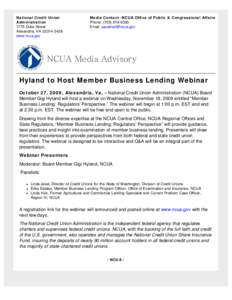 Hyland to Host Member Business Lending Webinar