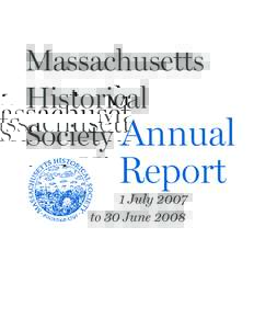Massachusetts Historical Society Annual Report