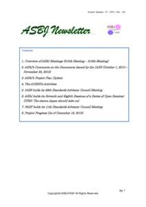 Issued January 27, 2011 (No[removed]Contents 1. Overview of ASBJ Meetings (210th Meeting – 213th Meeting) 2. ASBJ’s Comments on the Documents Issued by the IASB (October 1, 2010 –