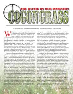 The BATTLE ON our doorstep:  By Stephen Pecot, Communications Director, Alabama Cogongrass Control Center W